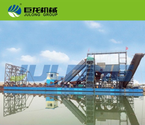 River placer gold mining cases by  chain gold dredger